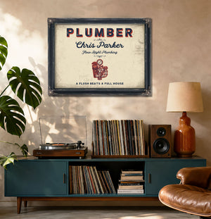 Personalized Plumber Sign, A Flush Beats a Full House, Cream & Navy, image 20
