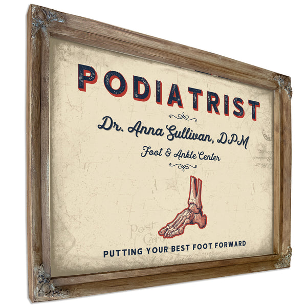 Personalized Podiatrist Sign, Putting Your Best Foot Forward, Cream & Navy, image 6
