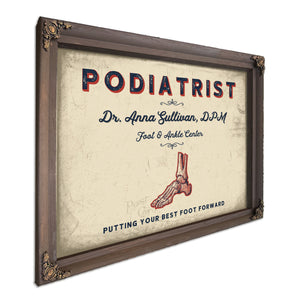Personalized Podiatrist Sign, Putting Your Best Foot Forward, Cream & Navy, image 7