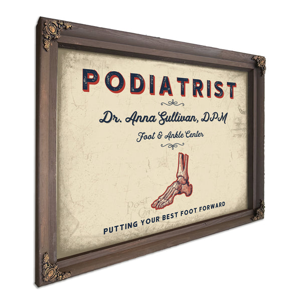 Personalized Podiatrist Sign, Putting Your Best Foot Forward, Cream & Navy, image 7