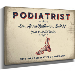Personalized Podiatrist Sign, Putting Your Best Foot Forward, Cream & Navy, image 8