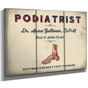Personalized Podiatrist Sign, Putting Your Best Foot Forward, Cream & Navy, image 14