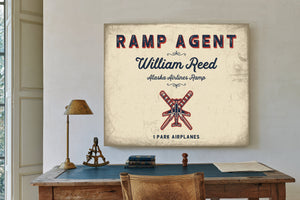 Personalized Ramp Agent Sign, I Park Airplanes, Cream & Navy, image 2