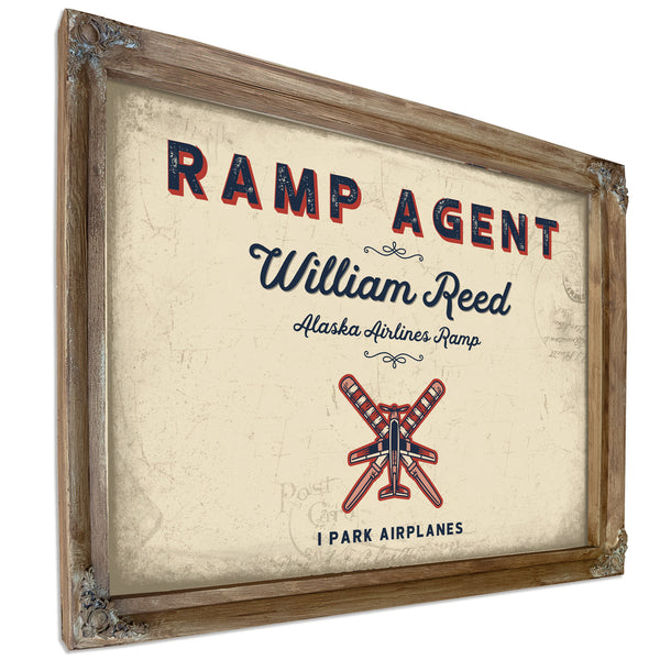 Personalized Ramp Agent Sign, I Park Airplanes, Cream & Navy, image 6