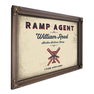 Personalized Ramp Agent Sign, I Park Airplanes, Cream & Navy, image 7