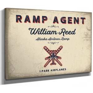 Personalized Ramp Agent Sign, I Park Airplanes, Cream & Navy, image 8