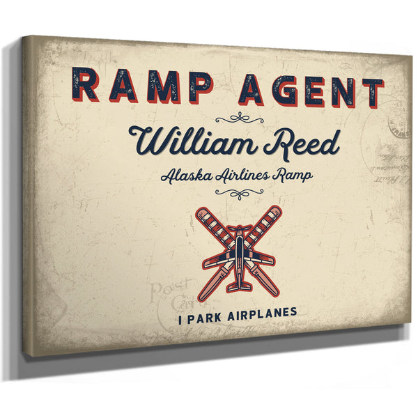 Personalized Ramp Agent Sign, I Park Airplanes, Cream & Navy, image 8