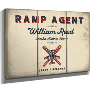 Personalized Ramp Agent Sign, I Park Airplanes, Cream & Navy, image 14