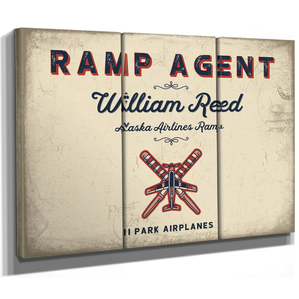 Personalized Ramp Agent Sign, I Park Airplanes, Cream & Navy, image 14
