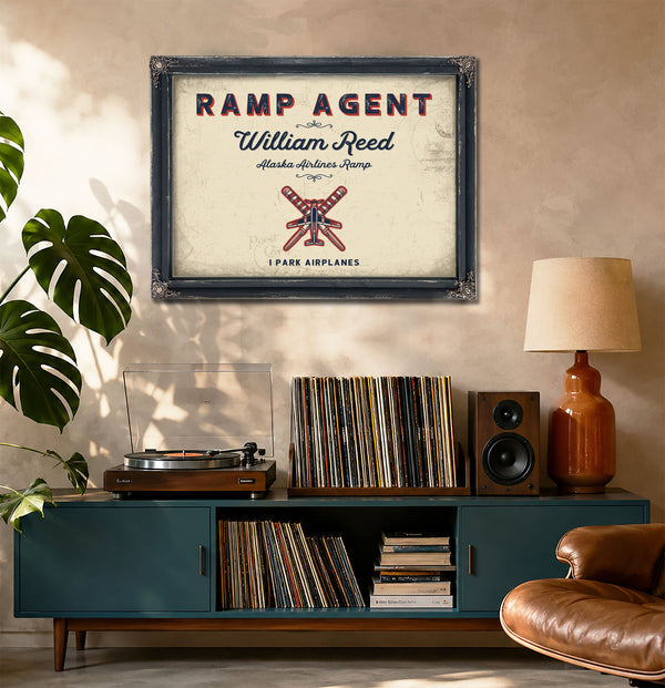 Personalized Ramp Agent Sign, I Park Airplanes, Cream & Navy, image 20