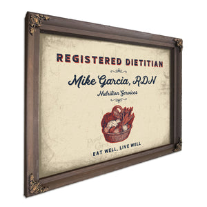 Personalized Registered Dietitian Sign, Eat Well, Live Well, Cream & Navy, image 7