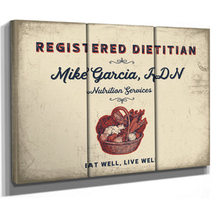 Personalized Registered Dietitian Sign, Eat Well, Live Well, Cream & Navy, image 14