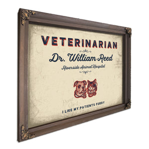 Personalized Veterinarian Sign, I Like My Patients Furry, Cream & Navy, image 7