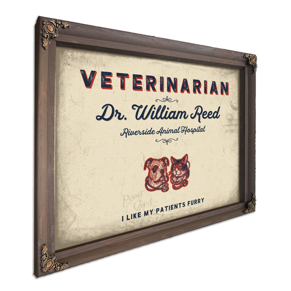 Personalized Veterinarian Sign, I Like My Patients Furry, Cream & Navy, image 7