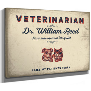 Personalized Veterinarian Sign, I Like My Patients Furry, Cream & Navy, image 8