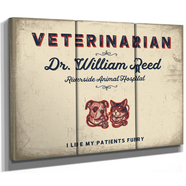 Personalized Veterinarian Sign, I Like My Patients Furry, Cream & Navy, image 14