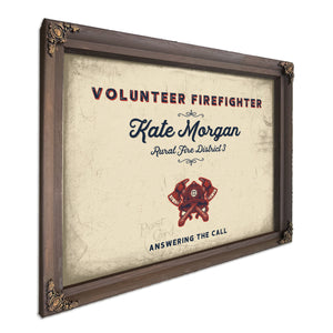 Personalized Volunteer Firefighter Sign, Answering the Call, Cream & Navy, image 7