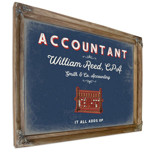 Personalized Accountant Sign, It All Adds Up, Denim Americana, image 6