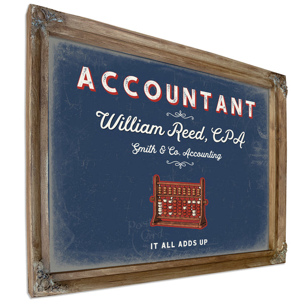 Personalized Accountant Sign, It All Adds Up, Denim Americana, image 6