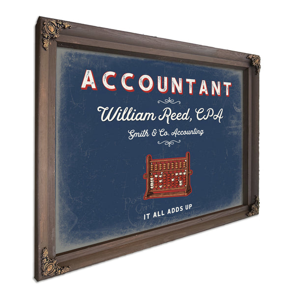 Personalized Accountant Sign, It All Adds Up, Denim Americana, image 7