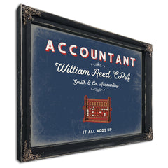 Personalized Accountant Sign, It All Adds Up, Denim Americana, image 1