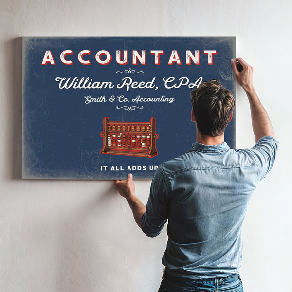 Personalized Accountant Sign, It All Adds Up, Denim Americana, image 9