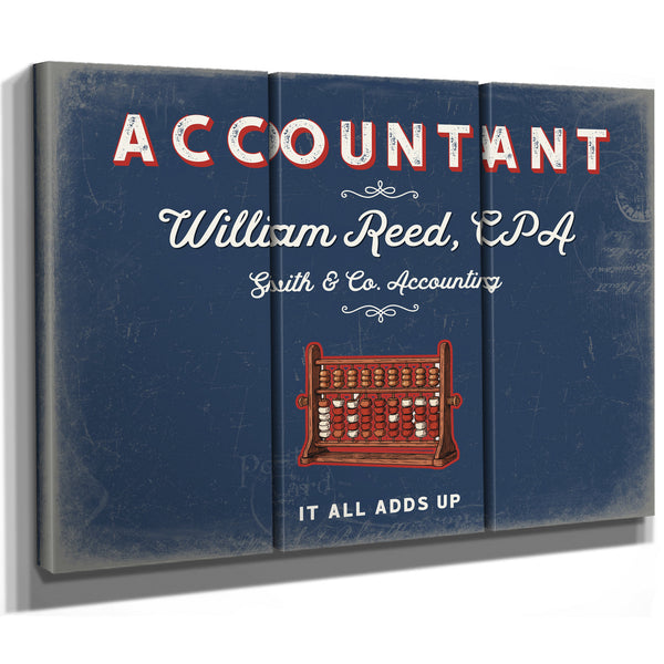 Personalized Accountant Sign, It All Adds Up, Denim Americana, image 14