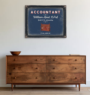 Personalized Accountant Sign, It All Adds Up, Denim Americana, image 19