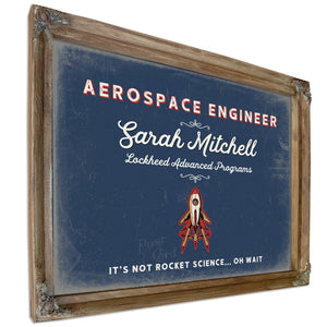 Personalized Aerospace Engineer Sign, It's Not Rocket Science... Oh Wait, Denim Americana, image 6