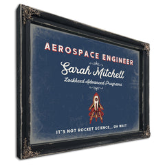 Personalized Aerospace Engineer Sign, It's Not Rocket Science... Oh Wait, Denim Americana, image 1