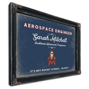 Personalized Aerospace Engineer Sign, It's Not Rocket Science... Oh Wait, Denim Americana, image 1