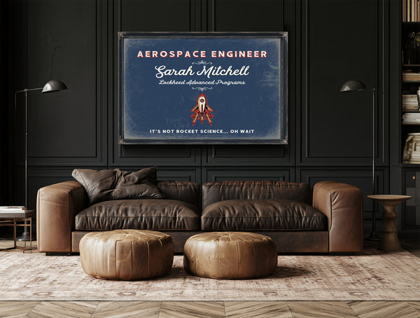 Personalized Aerospace Engineer Sign, It's Not Rocket Science... Oh Wait, Denim Americana, image 17