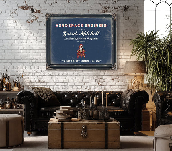 Personalized Aerospace Engineer Sign, It's Not Rocket Science... Oh Wait, Denim Americana, image 18