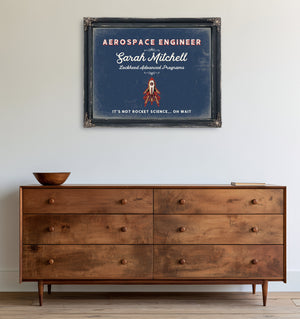 Personalized Aerospace Engineer Sign, It's Not Rocket Science... Oh Wait, Denim Americana, image 19