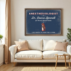 Personalized Anesthesiologist Sign, I Put People to Sleep for a Living, Denim Americana, image 5