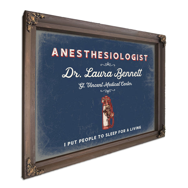 Personalized Anesthesiologist Sign, I Put People to Sleep for a Living, Denim Americana, image 7