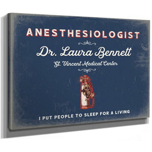 Personalized Anesthesiologist Sign, I Put People to Sleep for a Living, Denim Americana, image 8