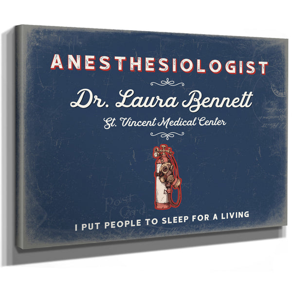 Personalized Anesthesiologist Sign, I Put People to Sleep for a Living, Denim Americana, image 8