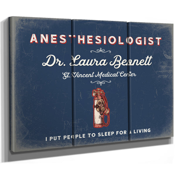 Personalized Anesthesiologist Sign, I Put People to Sleep for a Living, Denim Americana, image 14