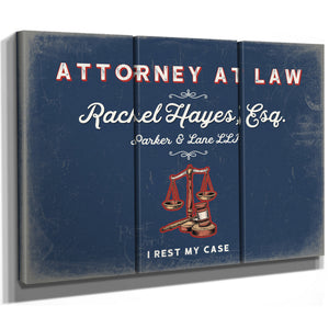 Personalized Attorney at Law Sign, I Rest My Case, Denim Americana, image 14