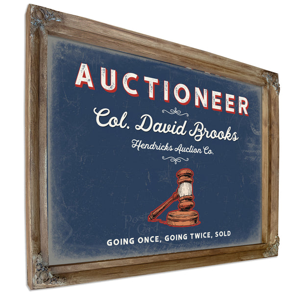 Personalized Auctioneer Sign, Going Once, Going Twice, Sold, Denim Americana, image 6