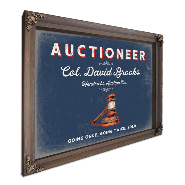 Personalized Auctioneer Sign, Going Once, Going Twice, Sold, Denim Americana, image 7