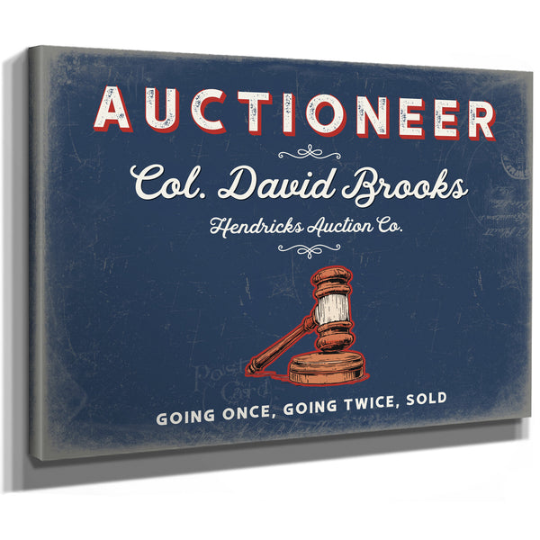 Personalized Auctioneer Sign, Going Once, Going Twice, Sold, Denim Americana, image 8