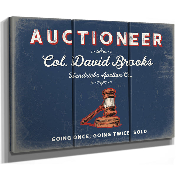 Personalized Auctioneer Sign, Going Once, Going Twice, Sold, Denim Americana, image 14