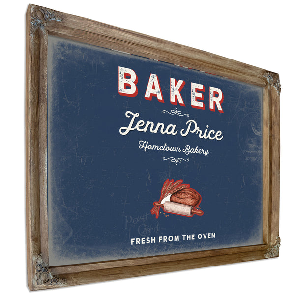 Personalized Baker Sign, Fresh From the Oven, Denim Americana, image 6