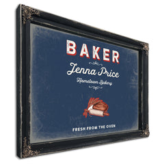 Personalized Baker Sign, Fresh From the Oven, Denim Americana, image 1