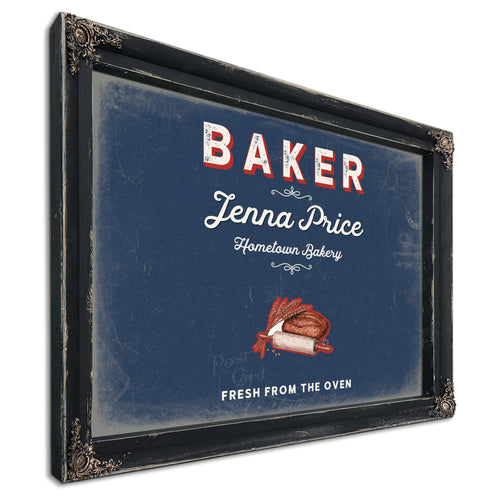 Personalized Baker Sign, Fresh From the Oven, Denim Americana, image 1
