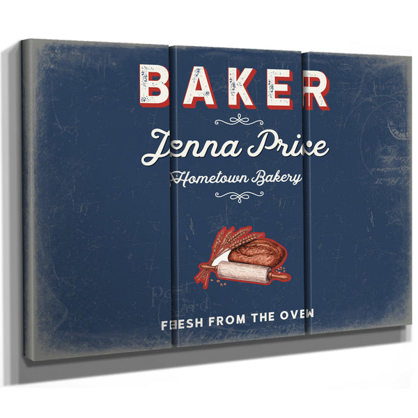 Personalized Baker Sign, Fresh From the Oven, Denim Americana, image 14
