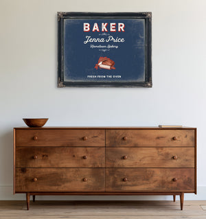 Personalized Baker Sign, Fresh From the Oven, Denim Americana, image 19