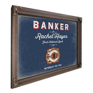 Personalized Banker Sign, Interest in You, Denim Americana, image 7